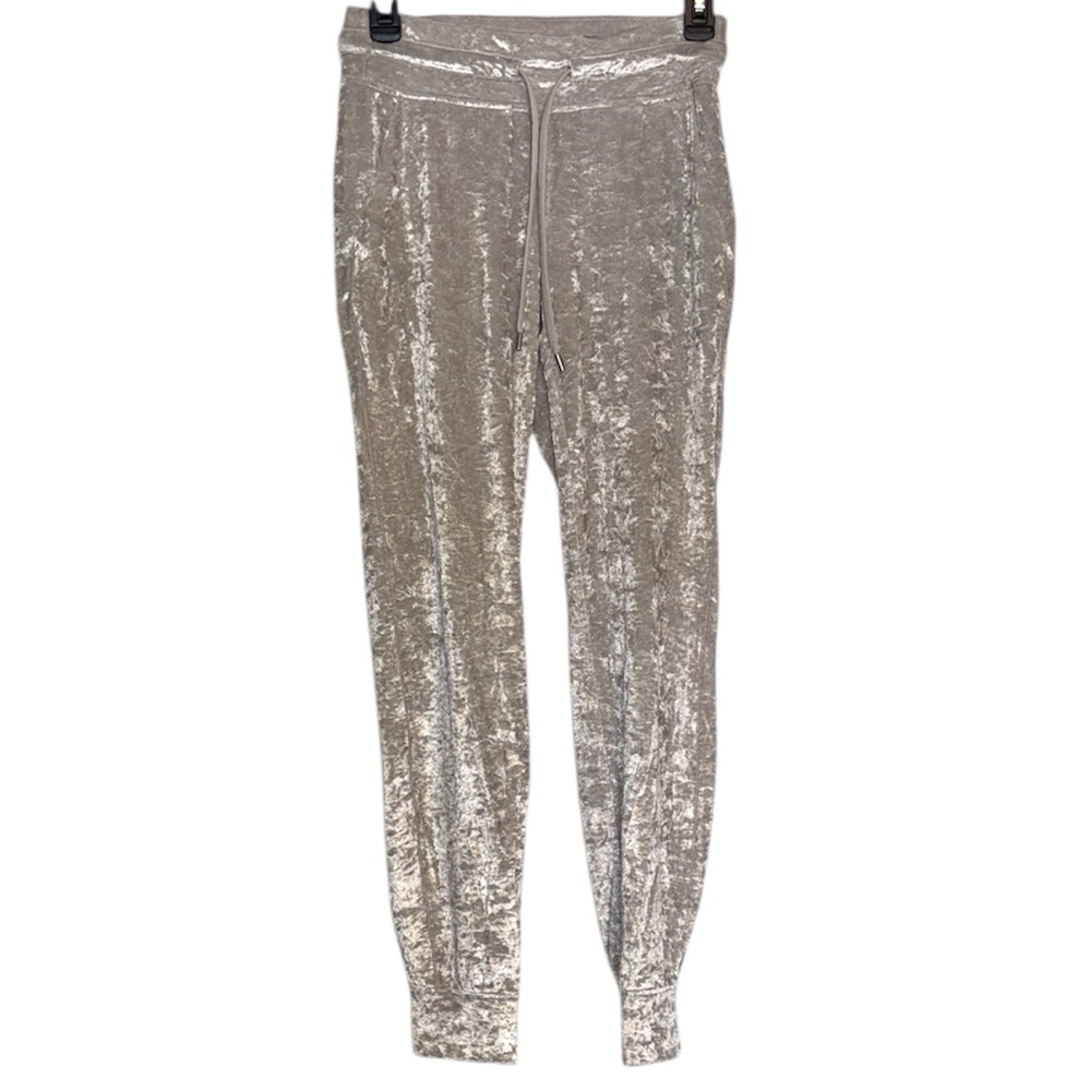 LULULEMON white Velvet Jogger drawstring stretch band Pants size small - Picture 1 of 8